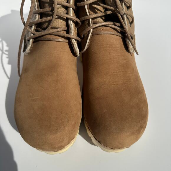 No. 6 Store Lander Lace Up Shearling Clog Boot on Mid Tread Size 38 Honey EUC - Picture 8 of 16